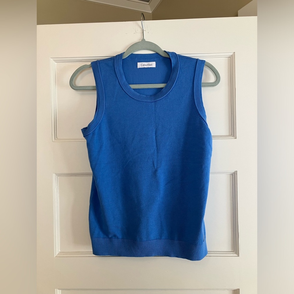 NWOT Calvin Klein Sky Blue Crewneck Sweater Vest in Size S